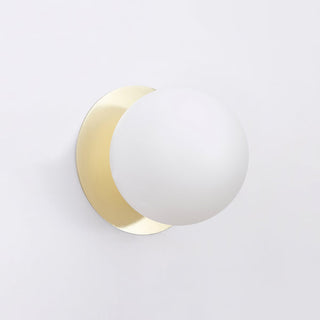Lexi Odessa Opal Frosted Glass LED Wall Light with Gold Base Warm White/Small