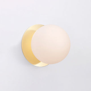 Lexi Odessa Opal Frosted Glass LED Wall Light with Gold Base Warm White/Small
