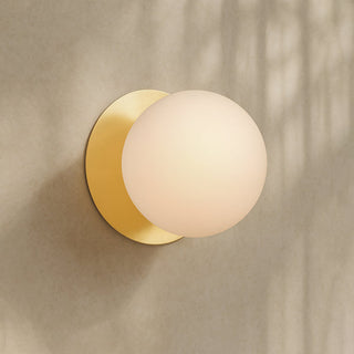 Lexi Odessa Opal Frosted Glass LED Wall Light with Gold Base Warm White/Small
