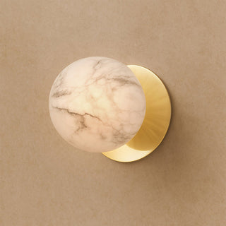 Lexi Odessa Marble Opal Glass LED Wall Light with Gold Base Warm White/Small