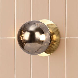 Lexi Odessa Molten Ripple Glass LED Wall Light with Gold Base Warm White/Small