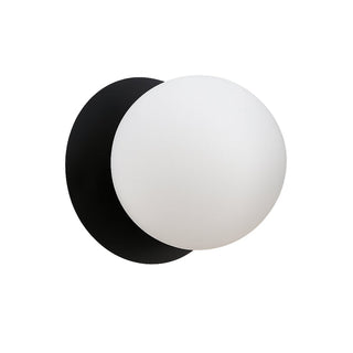 Lexi Odessa Opal Frosted Glass LED Wall Light with Black Base Warm White/Large