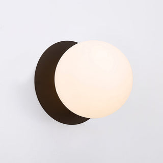 Lexi Odessa Opal Frosted Glass LED Wall Light with Black Base Warm White/Large