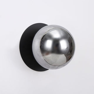 Lexi Odessa Molten Ripple Glass LED Wall Light with Black Base Warm White/Large