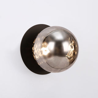 Lexi Odessa Molten Ripple Glass LED Wall Light with Black Base Warm White/Large
