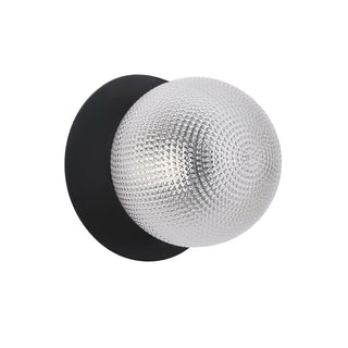 Lexi Odessa Diamond Cut Glass LED Wall Light with Black Base Warm White/Large