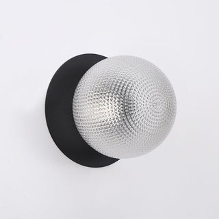 Lexi Odessa Diamond Cut Glass LED Wall Light with Black Base Warm White/Large