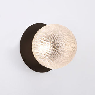 Lexi Odessa Diamond Cut Glass LED Wall Light with Black Base Warm White/Large