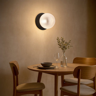 Lexi Odessa Diamond Cut Glass LED Wall Light with Black Base Warm White/Large