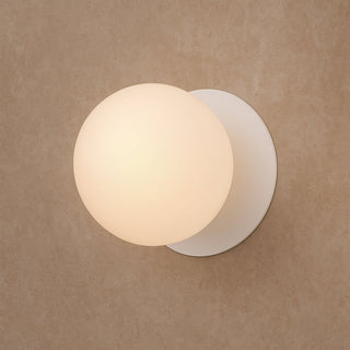 Lexi Odessa Opal Frosted Glass LED Wall Light with White Base Warm White/Large