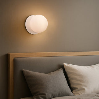 Lexi Odessa Opal Frosted Glass LED Wall Light with White Base Warm White/Large