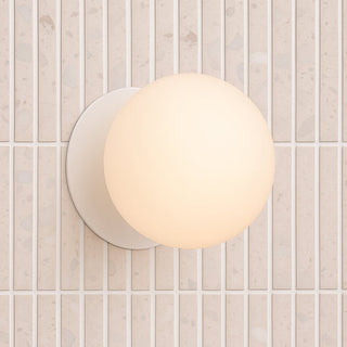 Lexi Odessa Opal Frosted Glass LED Wall Light with White Base Warm White/Large