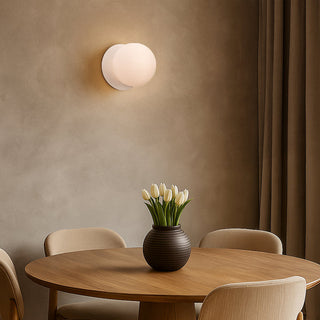 Lexi Odessa Opal Frosted Glass LED Wall Light with White Base Warm White/Large