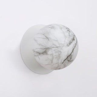 Lexi Odessa Marble Opal Glass LED Wall Light with White Base Warm White/Large