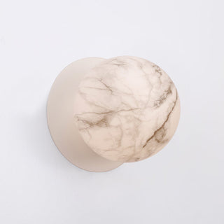 Lexi Odessa Marble Opal Glass LED Wall Light with White Base Warm White/Large