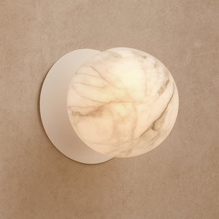 Lexi Odessa Marble Opal Glass LED Wall Light with White Base Warm White/Large