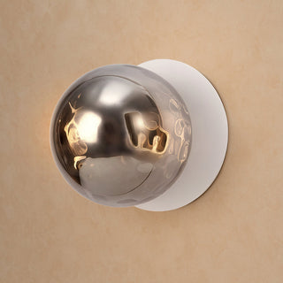 Lexi Odessa Molten Ripple Glass LED Wall Light with White Base Warm White/Large
