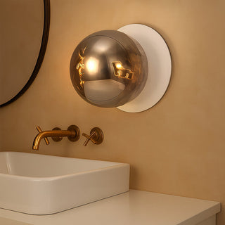 Lexi Odessa Molten Ripple Glass LED Wall Light with White Base Warm White/Large