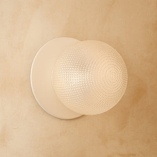 Lexi Odessa Diamond Cut Glass LED Wall Light with White Base Warm White/Large