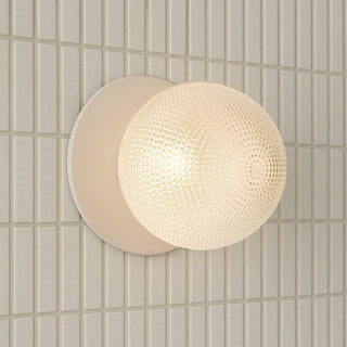 Lexi Odessa Diamond Cut Glass LED Wall Light with White Base Warm White/Large