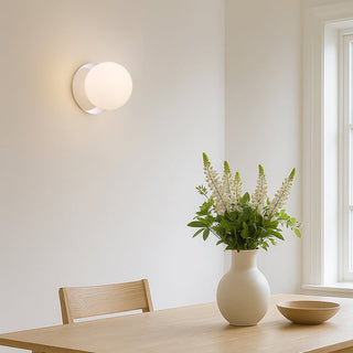 Lexi Odessa Opal Frosted Glass LED Wall Light with Chrome Base Warm White/Large