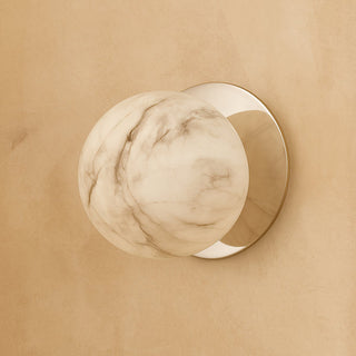 Lexi Odessa Marble Opal Glass LED Wall Light with Chrome Base Warm White/Large