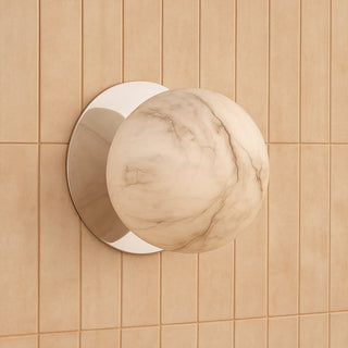 Lexi Odessa Marble Opal Glass LED Wall Light with Chrome Base Warm White/Large