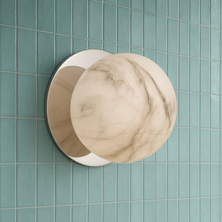 Lexi Odessa Marble Opal Glass LED Wall Light with Chrome Base Warm White/Large