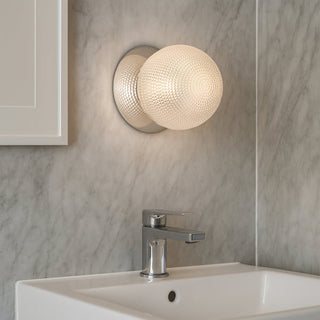 Lexi Odessa Diamond Cut Glass LED Wall Light with Chrome Base Warm White/Large