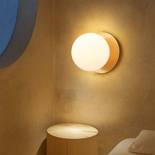 Lexi Odessa Opal Frosted Glass LED Wall Light with Brass Base Warm White/Large