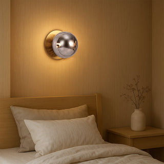 Lexi Odessa Molten Ripple Glass LED Wall Light with Brass Base Warm White/Large
