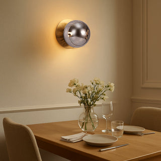 Lexi Odessa Molten Ripple Glass LED Wall Light with Brass Base Warm White/Large