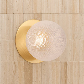 Lexi Odessa Diamond Cut Glass LED Wall Light with Brass Base Warm White/Large