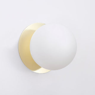 Lexi Odessa Opal Frosted Glass LED Wall Light with Gold Base Warm White/Large