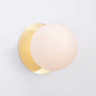 Lexi Odessa Opal Frosted Glass LED Wall Light with Gold Base Warm White/Large
