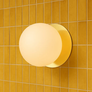Lexi Odessa Opal Frosted Glass LED Wall Light with Gold Base Warm White/Large