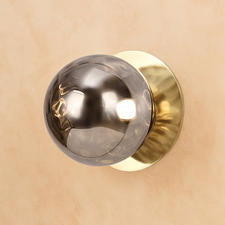 Lexi Odessa Molten Ripple Glass LED Wall Light with Gold Base Warm White/Large