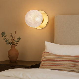 Lexi Odessa Diamond Cut Glass LED Wall Light with Gold Base Warm White/Large