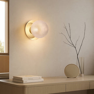 Lexi Odessa Diamond Cut Glass LED Wall Light with Gold Base Warm White/Large