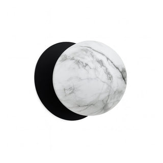 Lexi Odessa Marble Opal Glass LED Wall Light with Black Base White/Small