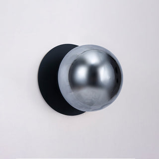 Lexi Odessa Molten Ripple Glass LED Wall Light with Black Base White/Small