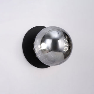 Lexi Odessa Molten Ripple Glass LED Wall Light with Black Base White/Small