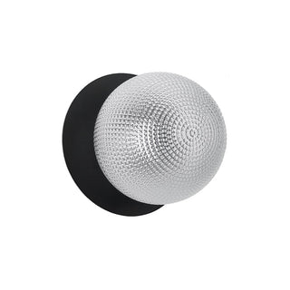 Lexi Odessa Diamond Cut Glass LED Wall Light with Black Base White/Small