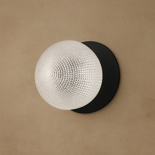 Lexi Odessa Diamond Cut Glass LED Wall Light with Black Base White/Small