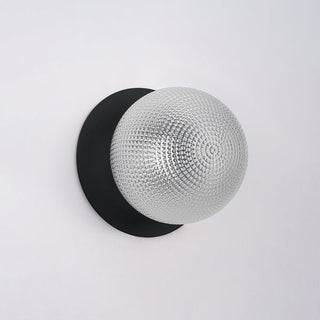 Lexi Odessa Diamond Cut Glass LED Wall Light with Black Base White/Small