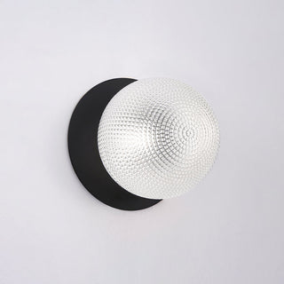 Lexi Odessa Diamond Cut Glass LED Wall Light with Black Base White/Small