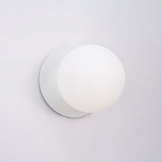 Lexi Odessa Opal Frosted Glass LED Wall Light with White Base White/Small