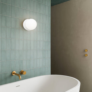 Lexi Odessa Opal Frosted Glass LED Wall Light with White Base White/Small