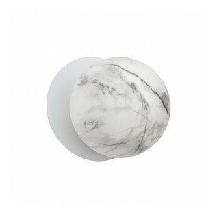 Lexi Odessa Marble Opal Glass LED Wall Light with White Base White/Small
