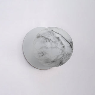 Lexi Odessa Marble Opal Glass LED Wall Light with White Base White/Small